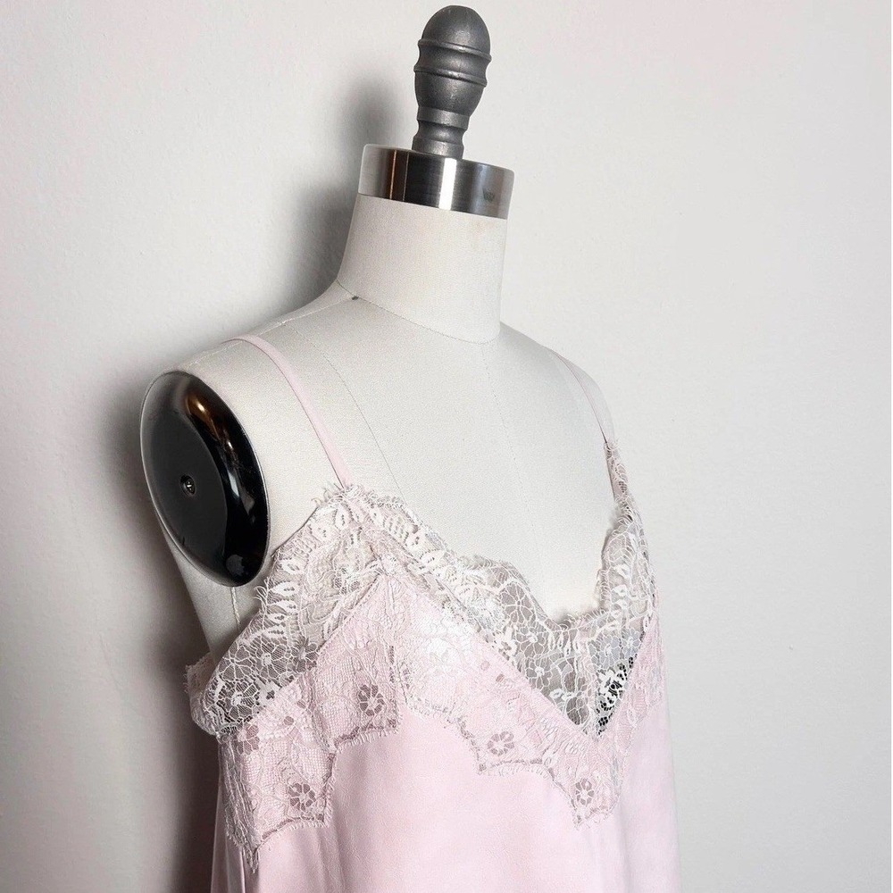 Anthropologie Mare Mare Pink Quartz Lace Trim Vegan Leather‎ NWT Mini Dress M